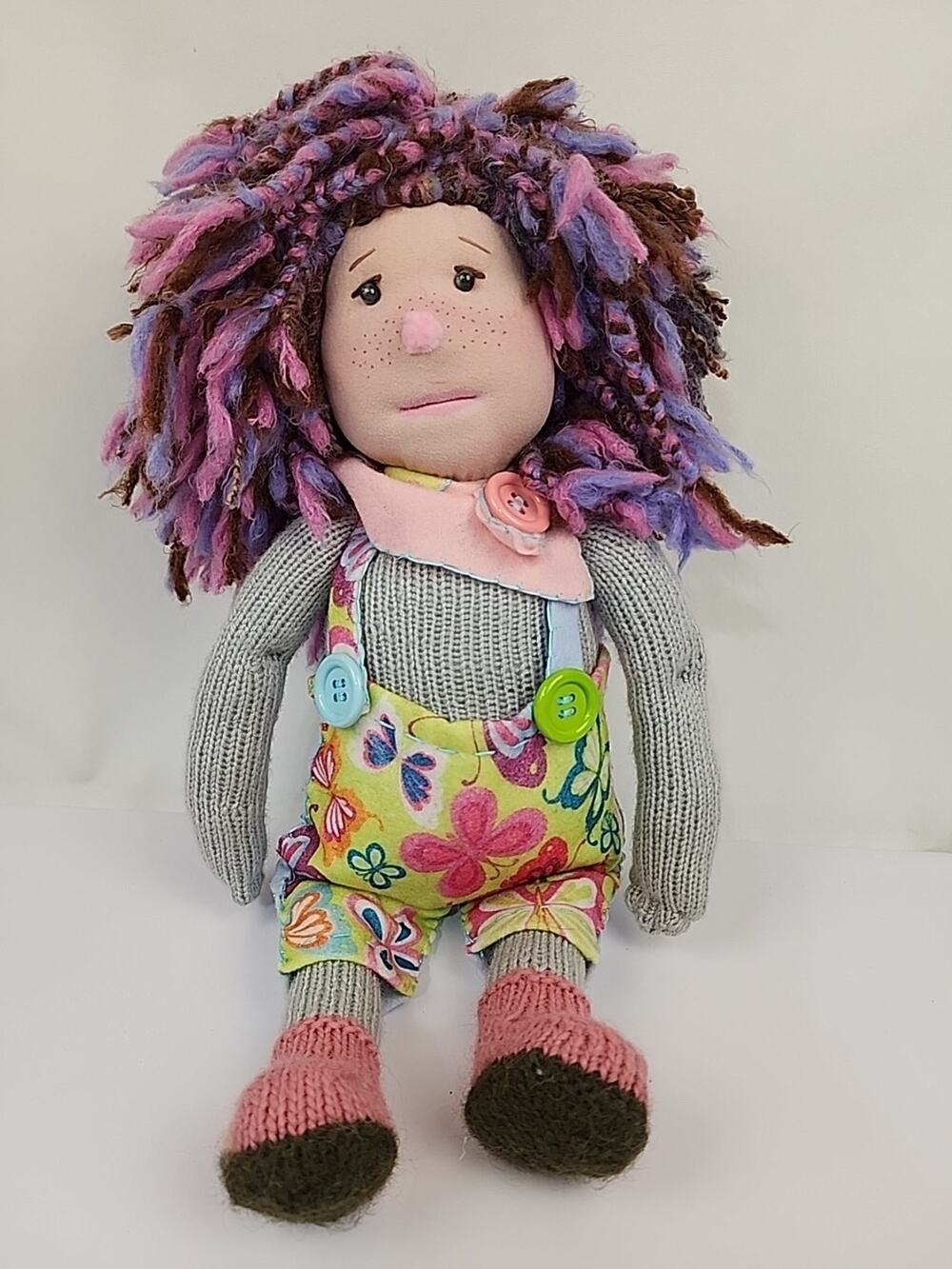 OOAK Handmade Artisanal 23" Large Doll Colorful Detailed /Quirky/Whimsical